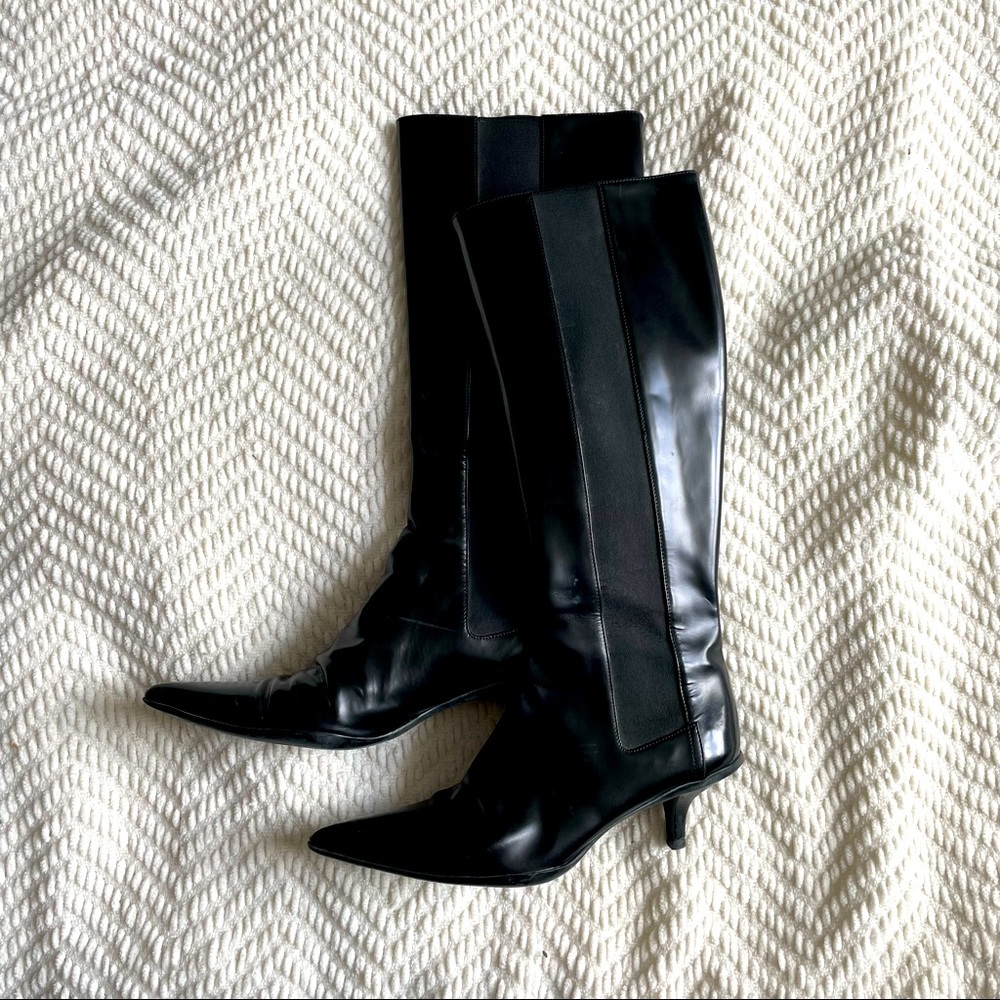 Authentic PRADA Vintage Below the Knee Kitten Heel Boot